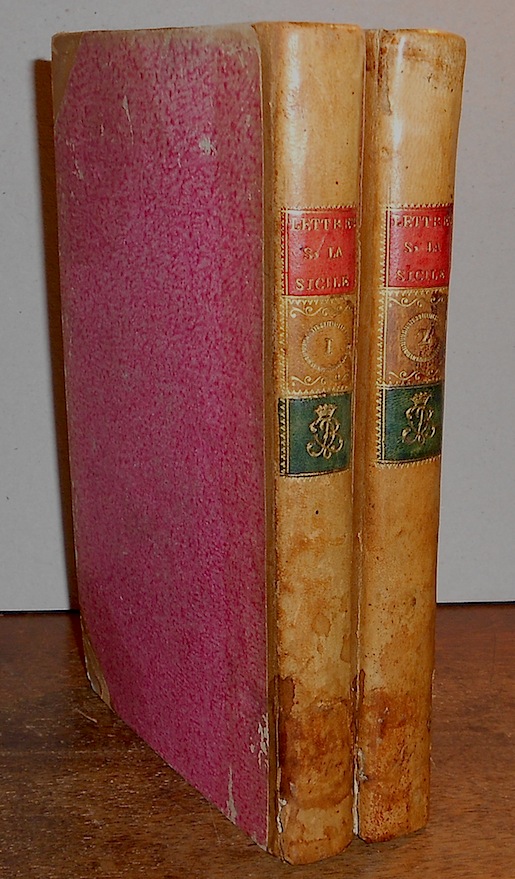 Michel-Jean De Borch (Le Comte) Lettres sur la Sicile et sur l'àle de Malthe... écrites en 1777 pour servir de supplément au voyage en Sicile et à  Malthe de Monsieur Brydonne; ornées de la carte de l'Etna, de celle de la Sicile ancienne et moderne avec 27 estampes de ce qu'il y a de plus remarquable en Sicile 1782 Turin chez les frères Reycends